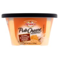 Président Pub Cheese Cheddar & Horseradish Spreadable Cheese, 8 oz