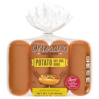 Artesano Potato Hot Dog Buns, 8 count, 1 lb