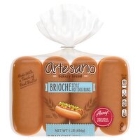 Artesano Brioche Style Hot Dog Buns, 8 count, 1 lb, 16 Ounce