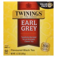 Twinings Earl Grey Flavoured Black Tea Bags, 50 count, 3.53 oz, 3.53 Ounce