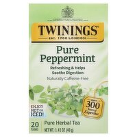 Twinings Pure Peppermint Herbal Tea Bags, 20 count, 1.41 oz