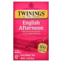 Twinings English Afternoon Pure Black Tea Bags, 20 count, 1.41 oz, 1.41 Ounce