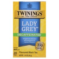 Twinings Decaffeinated Lady Grey Flavoured Black Tea Bags, 20 count, 1.41 oz, 1.41 Ounce