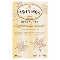 Twinings of London Peppermint Cheer Herbal Tea Bags, 20 count, 1.41 oz