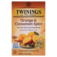 Twinings Orange & Cinnamon Spice Flavoured Herbal Tea Bags, 20 count, 1.41 oz