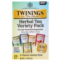 Twinings 5 Flavour Herbal Tea Bags Variety Pack, 20 count, 1.21 oz