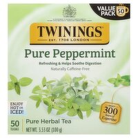 Twinings Pure Peppermint Herbal Tea Bags Value Pack, 50 count, 3.53 oz, 3.53 Ounce