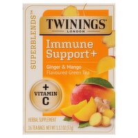 Twinings of London Superblends Ginger & Mango Flavoured Herbal Supplement, 16 count, 1.12 oz