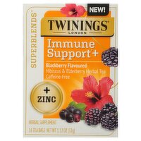 TWININGS LONDON Superblends Immune Support+ Herbal Supplement, 16 count, 1.12 oz