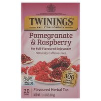 Twinings Pomegranate & Raspberry Flavoured Herbal Tea Bags, 20 count, 1.41 oz