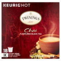 Twinings of London Chai Flavoured Black Tea K-Cup Pods, 0.12 oz, 18 count