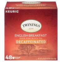 Twinings of London English Breakfast 100% Pure Black Tea Decaffeinated K-Cup Pods, 0.11 oz, 48 count