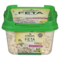 Athenos Crumbled Garlic & Herb Feta Cheese, 6 oz, 6 Ounce