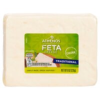 Athenos Chunk Traditional Feta Cheese, 8 oz