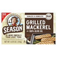 Season Skinless & Boneless Grilled Mackerel in 100% Olive Oil, 4.375 oz