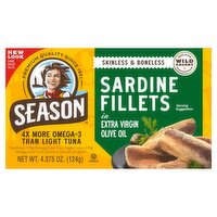 Season Skinless & Boneless Sardine Fillets in Extra Virgin Olive Oil, 4.375 oz