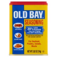 Old Bay 30% Less Sodium Seasoning, 2.62 oz, 2.62 Ounce