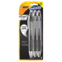 BIC Gel-ocity Medium 0.7 mm Ultra Gel Pen, 3 count