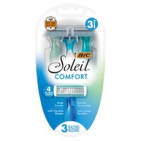 BIC Soleil Comfort 4 Blades Razors, 3 count, 3 Each