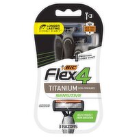 BIC Flex 4 Titanium Sensitive Razors, 3 count