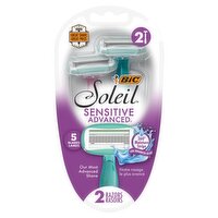 BiC Soleil Sensitive Advanced Razors, 2 count, 2 Each