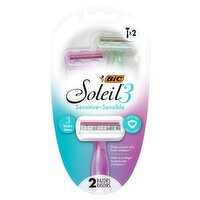 Bic Soleil 3 Sensitive Razors, 2 count