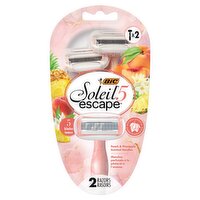 BIC Soleil 5 Escape Peach & Pineapple Scented Handles Razors, 2 count