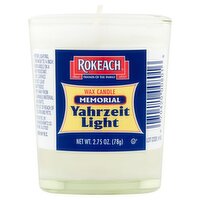 Rokeach Memorial Yahrzeit Light Wax Candle, 2.75 oz, 2.75 Ounce