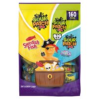Sour Patch Kids/Swedish Fish Soft & Chewy Candy, 160 count, 3 lb 1.1 oz