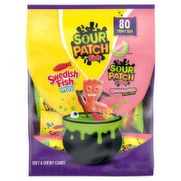 Sour Patch Kids/Swedish Fish Mini Watermelon Soft & Chewy Candy Treat Size, 80 count, 2 lb 4.3 oz