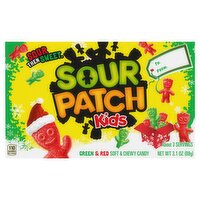 Sour Patch Kids Green & Red Soft & Chewy Candy, 3.1 oz