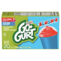 Yoplait Go Gurt Frizzy Cherry and Blue Raspberry Slushie Value Pack, 2 oz, 20 count, 40 Ounce