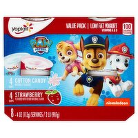 Yoplait Paw Patrol Cotton Candy and Strawberry Low Fat Yogurt Value Pack, 4 oz, 8 count