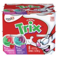 Yoplait Trix Classic Strawberry and Berry Low Fat Yogurt, 4 oz, 8 count, 32 Ounce