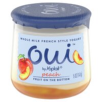 Oui by Yoplait Peach Fruit on the Bottom Whole Milk French Style Yogurt, 5 oz, 5 Ounce