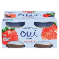 Oui by Yoplait Strawberry Whole Milk French Style Yogurt, 5 oz, 4 count, 20 Ounce