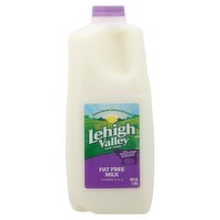Lehigh Valley Dairy Farms Fat Free Milk, half gal