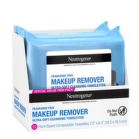 Neutrogena Makeup Remover Ultra-Soft Cleansing Towelettes Special Value Twin Pack, 50 count, 2 pack