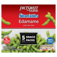 Pictsweet Farms Steam'ables Edamame with Sea Salt Snack Packs, 5 oz, 5 count