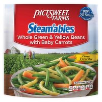 Pictsweet Farms Steam'ables Whole Green & Yellow Beans with Baby Carrots, 10 oz