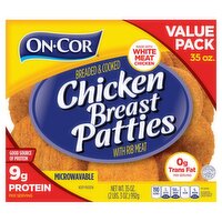 On-Cor Breaded & Cooked Chicken Breast Patties with Rib Meat Value Pack, 35 oz, 35 Ounce