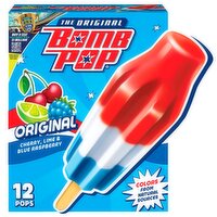 Bomb Pop The Original Cherry, Lime & Blue Raspberry Pops, 1.75 fl oz, 12 count