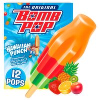 Bomb Pop The Original Hawaiian Punch Frozen Confection Pops, 1.75 fl oz, 12 count, 21 Fluid ounce