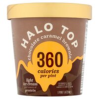 Halo Top Creamery Chocolate Caramel Brownie Light Ice Cream, 1 pint