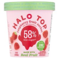 Halo Top Raspberry Fruit Sorbet, 1 pint, 16 Fluid ounce