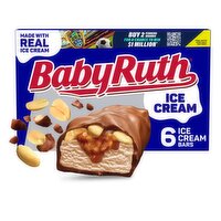 Baby Ruth Ice Cream Bars, 2 fl oz, 6 count, 12 Fluid ounce