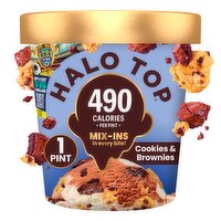 Halo Top Cookies & Brownies Light Ice Cream, 1 pint