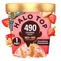 Halo Top Strawberry Cheesecake Light Ice Cream, 1 pint
