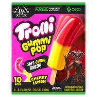 Trolli Cherry Lemon Gummi Pop Frozen Confection, 1.65 fl oz, 10 count, 16.5 Fluid ounce