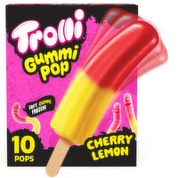 Trolli Gummi Cherry Lemon Pops, 1.65 fl oz, 10 count